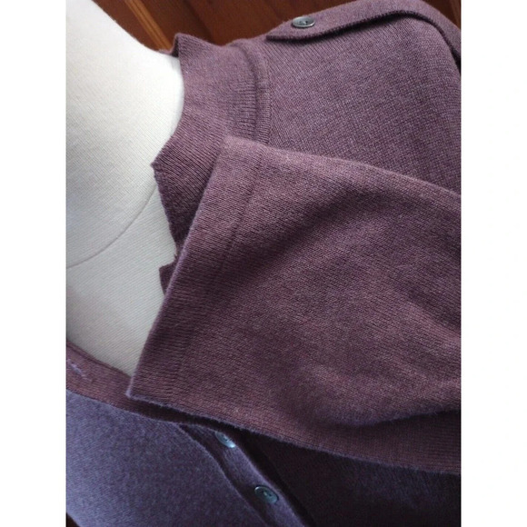 J Jill Silk Blend Top Size L Purple Button Long Sleeve Shirt NWT - Picture 6 of 9